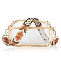 Clear Crossbody Purse Bag for Women Stadium Approved Bag with Guitar Strap for Concert Sports Events