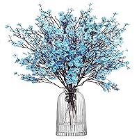 30 Pcs Artificial Baby Breath Flowers Fake Blue Gypsophila Bouquets Faux Silk Flower Real Touch Flowers for Wedding Farmhouse Decor DIY Home Party Office Kitchen Hotel Bathroom Garden