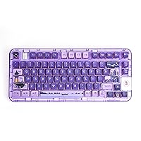 EPOMAKER CK75 75% Transparent Gasket Hot Swap RGB Bluetooth/2.4Ghz Wireless/Type-C Wired Gaming Keyboard with KSA Profile PBT Keycaps, Compatible with Win/Mac/Android(Purple,Clove Switch)…