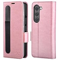 OCASE Case for Samsung Galaxy Z Fold 5 5G Wallet Case with S Pen Holder, PU Leather Flip Folio Case with Card Slots RFID Blocking Kickstand Phone Cover 7.6 Inch for Galaxy Z Fold5 5G (2023)-Pink
