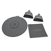 Instant Pot Electric Pressure Cooker Official Starter Accessories Set - Pair of Mini Mitts, Heat Resistant Mat/ Pot Holder, & Suction Sealing Lid