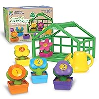Learning Resources Growing Greenhouse Color and Number Eco Friendly Playset - Preschool Learning Toys, Fine Motor Skills Toys for Kids Ages 18+ Months
