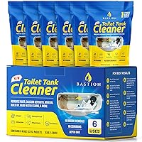 Toilet Tank Cleaner - 6-Uses. Removes Rust, Minerial Deposits, Hard Water Stains, & Calcium Build Up. Contains 6 X 8oz Single Use Packets