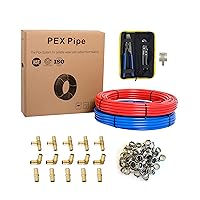 EFIELD 1/2 Inch 2 x100 ft Pex-b Pipe/Tubing(200 Ft), NSF Certified For Potable Water, Cold Hot Water,Fitting, Crimping Clamp Tool, Cinch Clamps, Cutter Combo Kit (All in One)