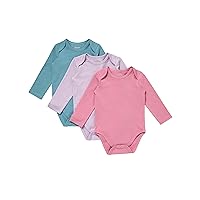 Hanes Unisex Baby Pure Comfort Long Sleeve Bodysuits, Infant Bodysuits, Boys & Girls, 3-pack