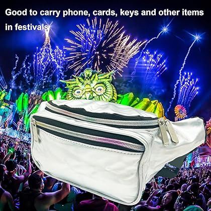 Fanny Pack for Women Holographic Fanny Pack Iridescent Cute Waist Belt Bum Bag Fashion for Rave Festival Events Games