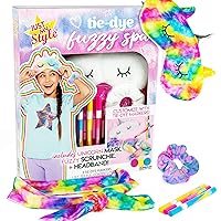 Just My Style Fuzzy Spa Tie-Dye Set by Horizon Group USA, Create 3 Soft Tie Dye Spa Day Essentials with Vibrant Brush Marker Colors, Mess-Free Tie-Dye, DIY Tie Dye Kit for Kids