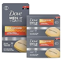 DOVE MEN + CARE Soap Bar For Smooth and Hydrated Skin Care Skin Defense Effectively Washes Away Bacteria While Nourishing Your Skin, 3.75 Ounce (Pack of 14)