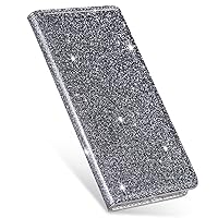 Wallet Case Compatible with Samsung A13 5G, Glitter Slim Magnetic Flip Cover Leather with Card Holder Slot for Galaxy A13 5G (Grey)