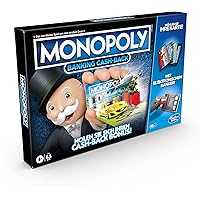 Monopoly Banking Back Board Game, Electronic Card Reader, Back Bonus, Cashless Numbers, Scan Technology, Ages 8 and Up