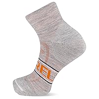 Merrell Men's and Women's Zoned Cushioned Wool Hiking Ankle Socks-Breathable Arch Support