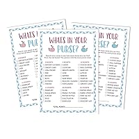 50 What's in Your Purse Baby Shower Game Cards It’s A Boy It’s A Girl Activity Cards Party Idea Gender Reveal Baby Shower Party Supply