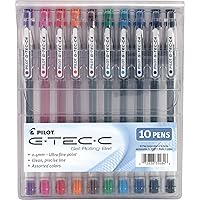 G-Tec-C Gel Ink Rolling Ball Pens, Ultra Fine Point (0.4mm), Assorted Color Inks, 10-Pack Pouch (35484)