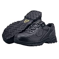 Shoes for Crews Piston, Men's, Women's, Unisex Aluminum Toe (at) Low Work Shoes, Slip Resistant, Water Resistant, Black Shoes