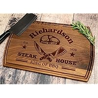 Personalized Fathers Day Gifts of Wooden Cutting Board - Custom Grill Board For BBQ Masters - Unique Barbeque & Grilling Gift Idea for Fathers Day, Birthday, Anniversary, Christmas, Dad, Grandpa, Him