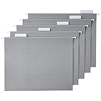 Amazon Basics Hanging File Folders, Letter Size, Gray, 25-Pack