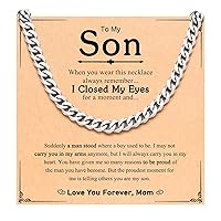 Stainless Steel Mens Cuban Link Chain 20 Inches Promise Necklace for Him Men Birthday Christmas Anniversary Valentines Day Gift Ideas