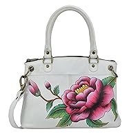 Anna by Anuschka Women's Original Genuine Leather Hand-Painted Small Satchel - Leather Handbag for Women