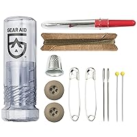 Gear Aid Outdoor Sewing Kit for Gear Repairs with Needles, Safety Pins, Buttons and Seam Ripper,Black