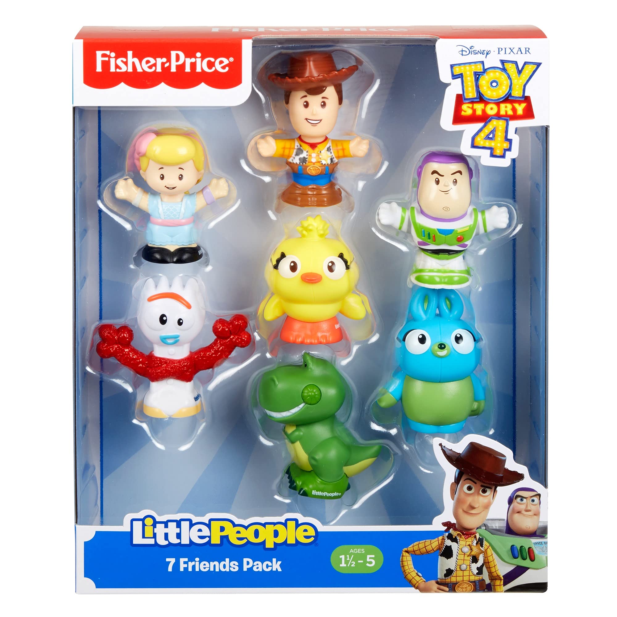 Disney Toy Story Toddler Toys Little People 7 Friends Pack Figure Set with Woody & Buzz Lightyear for Ages 18+ Months (Amazon Exclusive)