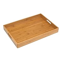 Lipper International 8865 Solid Bamboo Wood Serving Tray, 19.75