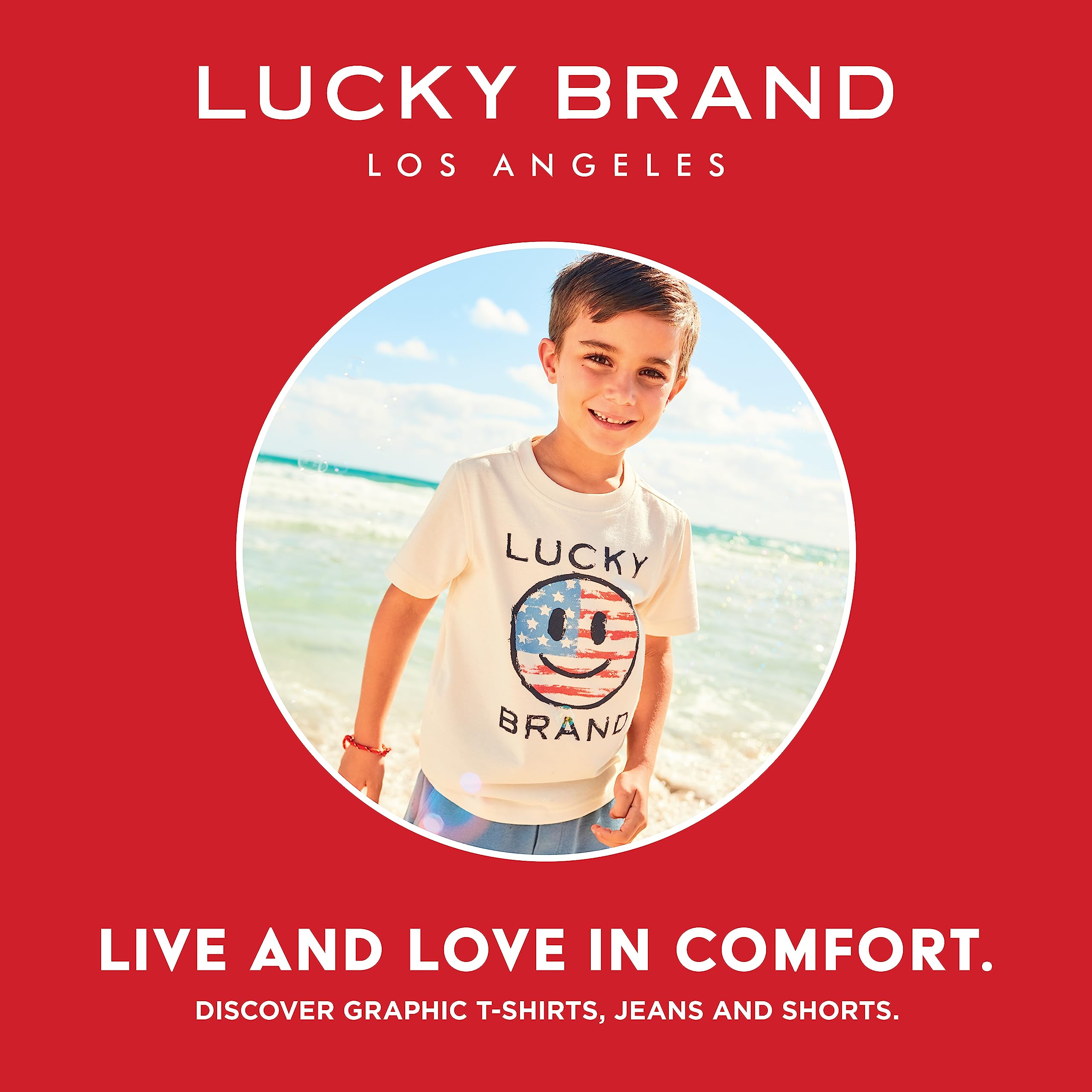 Lucky Brand Boys' Short Sleeve Key Solid Crew Neck T-Shirt