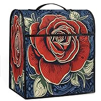 Red Rose Floral Pattern Stylish（02） Coffee Maker Dust Cover Mixer Cover with Pockets and Top Handle Toaster Covers Bread Machine Covers for Kitchen Cafe Bar Home Decor