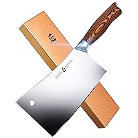 TUO Meat Cleaver - Heavy Duty Meat Chopper - High Carbon German Stainless Steel Butcher Knife - Pakkawood Handle Kitchen Chopping Knife - Gift Box - 7 - Fiery Phoenix Series