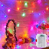 Battery Operated String Lights Outdoor, 17 FT 50 LED Battery Powered Easter String Lights with Time, 8 Modes, Waterproof Pastel String Lights for Outside Indoor Bedroom Tree Wedding Party, Multicolor