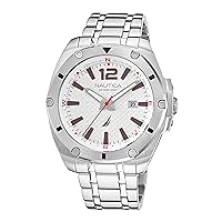 Nautica Men's NAPTCS221 Tin Can Bay Grey/White/SST Bracelet Watch