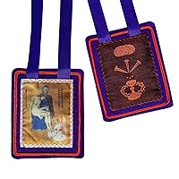 Scapulars Catholic,Purple Scapular of Benediction and Protection, Escapularios Catolicos, Handmade Scapulars Catholic Necklace Gift for First Holy Communion or Confirmation