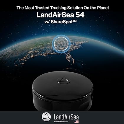 LandAirSea 54 GPS Tracker - Made in the USA from Domestic & Imported Parts. Long Battery, Magnetic, Waterproof, Global Tracking. Subscription Required