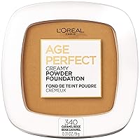 L'Oreal Paris Age Perfect Creamy Powder Foundation Compact, 340 Caramel Beige, 0.31 Ounce