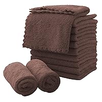 Microfiber Facial Cloths Fast Drying Washcloth 12 pack - Premium Soft Makeup Remover Cloths - Wood Brown
