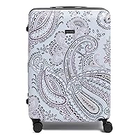 Vera Bradley Women's Hardside Rolling Suitcase Luggage, Soft Sky Paisley, 26