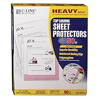 C-Line Top Loading Heavyweight Poly Sheet Protectors, Non-Glare, 8.5 x 11 Inches, 50 per Box (62018)