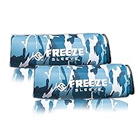 FreezeSleeve 2 Pack Ice & Heat Therapy Sleeve- Reusable, Flexible Gel Hot/Cold Pack, 360 Coverage for Knee, Elbow, Ankle, Wrist- Large, Blue Camo