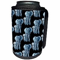 3dRose Pattern of a baby and mama gray African elephant... - Can Cooler Bottle Wrap (cc-379492-1)