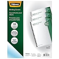 Fellowes Transparent PVC Binding Covers, Oversize, 100 Pack (52311)