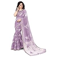 Women's Fancy Polycotton Triangle Shibori Pattern Printed Saree with Blouse Piece