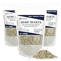 Zatural Organically Grown Hemp Hearts 100% Pure Hulled Hemp Seeds Raw Plant Based Proteins & Vegan Omegas (3 pounds)