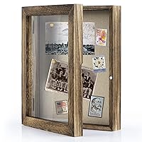 Love-KANKEI Shadow Box Frame 8x10 Shadow Box Display Case with Linen Back Memorabilia Awards Medals Photos Memory Box Gift Carbonized Black