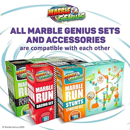 Marble Genius Tubes - Marble Run Accessory Add-On Set (30 Pieces), STEM Building & Learning Educational Construction for Ages 4 and Above, Marble Maze Game, with Instruction App Access, Original