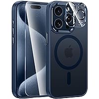 FNTCASE for iPhone 15 Pro Case: Strong Magnetic Slim Translucent Matte Case | Military-Grade Rugged Shockproof Drop Protection & Anti-Fingerprint Lightweight Thin Frosted Cell Phone Cover