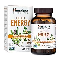 Himalaya Hello Energy Herbal Supplement with Ashwagandha, Amla, Haritaki, Daily Energy Support, Positivity, Metabolism, Caffeine Free, Gluten Free, Non-GMO, Vegan, 60 Capsules, 30 Day Supply