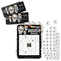 Big Dot of Happiness Day of the Dead Party Game Set – Halloween Sugar Skull Party Game Supplies Kit – Bingo Cards and Scratch-Off Cards Party Virtual Bundle