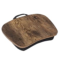Lap Desk, Bed Tray, Laptop Table with Handle, Cushion, 12.6 x 15.7 x 3.1 Inches, Rustic Brown ULLD109B01