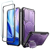 for Samsung Galaxy S24 Plus Case with Screen Protector, Military Grade Shockproof Phone Case with Camera Cover and Kickstand (Purple)