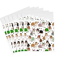 3dRose Greeting Cards - Rough Collie Christmas Dog Pattern - 6 Pack - Designs Dogs