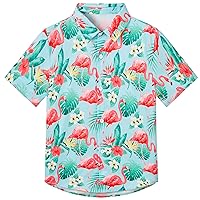 Boys Hawaiian Shirt Tropical Short Sleeve Cool Cute Casual Button Down Tops for Youth Kids Toddler Summer Beach
